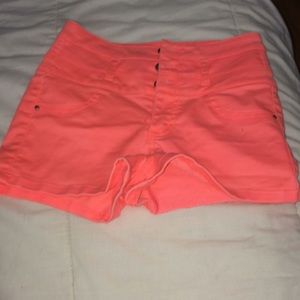 Hot pink high waisted shorts size 2